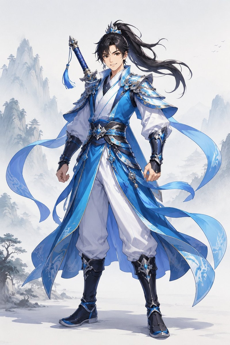 蓝衣少年